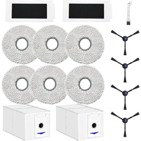 Zubehör für ECOVACS DEEBOT T30 Pro Omni / T30 Omni Saugroboter Ersatzteil, 6 Tücher + 2 Staubbeutel + 4 Seitenbürsten + 2 Filter (1/5)