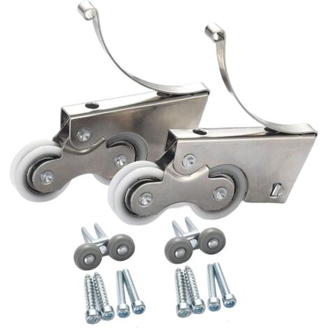 Satz mit 2 geräuscharmen Edelstahl/Titanlegierung-Rollen für Schiebetürschrank (1/5)