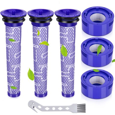 Vakuumfilter-Kits für Dyson V8 V7 Absolute Animal Motorhaube, 3 HEPA-Nachfilter, 3 Vorfilter, Ersatzteile 965661-01 und 967478-01 (1/5)