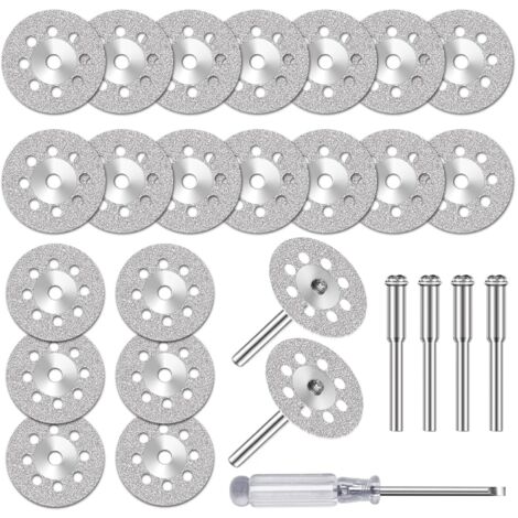 20 Mini-Diamanttrennscheiben für Dremel mit 3-mm-Dorn zum Schneiden von Stein, Glas und Keramik (1/5)