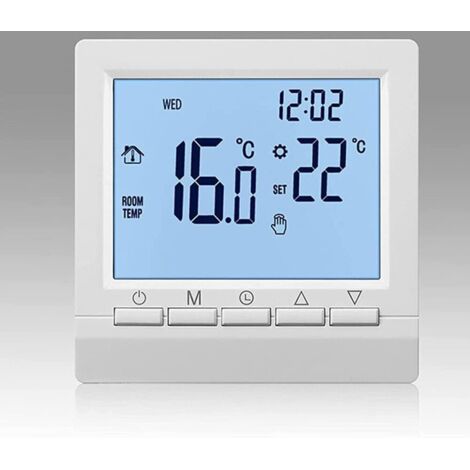 Gasheizungsthermostat 1,5 V, batteriebetriebener Temperaturregler mit Hintergrundbeleuchtung, weiß, für wöchentliche programmierbare Heizkessel (1/5)