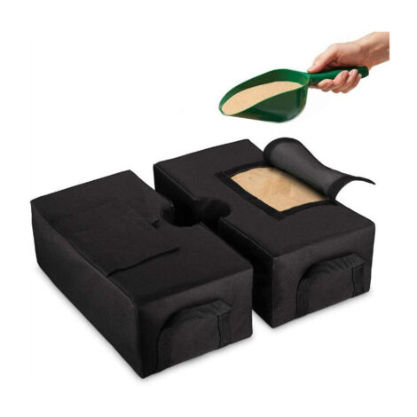 Gewichtssack für Sonnenschirm, Basis für Sonnenschirm, 46 cm Sandbasis, abnehmbarer runder Gewichtssack, wetterfest, passend für Überhänge, schräg, Sonnenschirm, Garten, Terrasse (1/5)