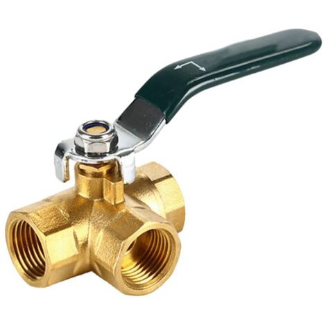Dreiteilige Kugelhahn, Typ L, Innengewinde, vollständiger Anschluss, für Wasser, Öl und Dampf, mit Durchflusssensor (Größe: 1/4") (1/5)