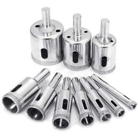 Satz mit 10 Mehrzweck-Diamantbohrer für Glas, Fliesen, Marmor, Granit, Keramik – Bohrwerkzeug für Elektrobüchsen, 8 mm bis 50 mm (1/5)