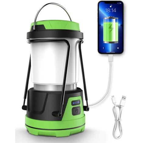 Wiederaufladbare LED-Campinglampe, 1000 Lumen, 5 Modi, IPX5 wasserdicht, 360°-Rundumbeleuchtung, Aufhängefunktion, ideal für Outdoor-Aktivitäten (1/5)