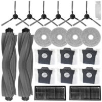 21-teiliges Zubehörset für Dreame L10s Ultra Gen 2 / Mova E30 Ultra / L40 Ultra AE / L10s Pro Ultra Heat: 2 Hauptbürsten, 6 Staubbeutel, 6 Wischpads, 4 Seitenbürsten, 2 Filter