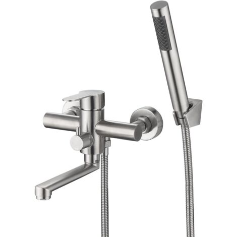 Grifo de bañera con ducha de mano, sistemas de ducha, grifo de ducha con caño de 18cm, grifo mezclador monomando para baño