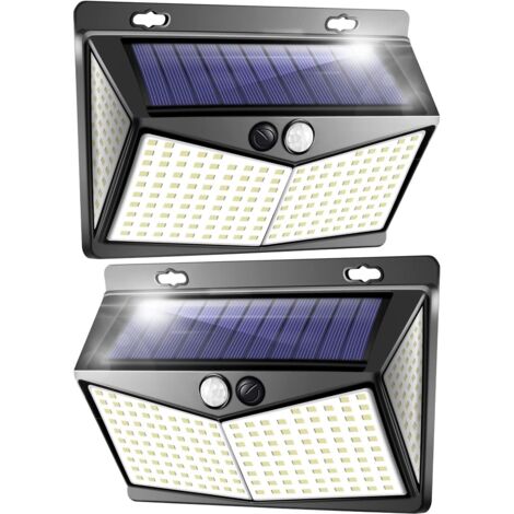 Foco LED solar para exterior con detector de movimiento, 208 LED, IP65, luz LED solar para exterior con sensor - 2 paquetes (1/5)