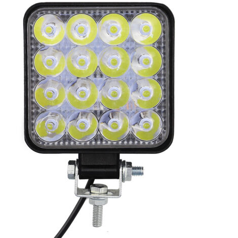 Luz de trabajo para coche, 16 LED, 48 W, barra de luz, luz de inundación, luz de marcha atrás para todoterreno, SUV, camión (1/5)