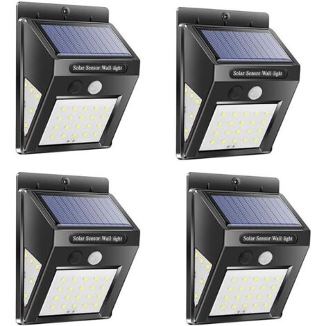 Juego de 4 luces solares para exterior impermeables de 40 LED con 3 modos y sensor de movimiento PIR para jardín (1/5)