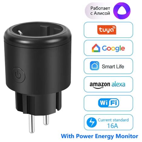 Enchufe inteligente 16A / UE WiFi Enchufe inteligente + función de sincronización del monitor de energía, la aplicación Toua SmartLife funciona con Alexa, Google Home, Yandex, Alice (1/5)