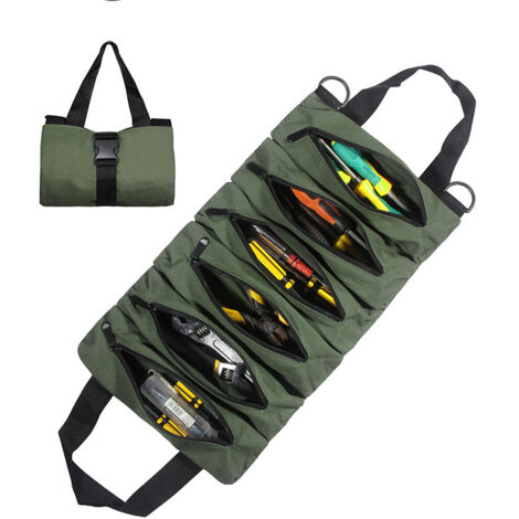 Bolsa de herramientas para el mantenimiento del coche, kit de herramientas de lona para el coche, color verde (1/5)