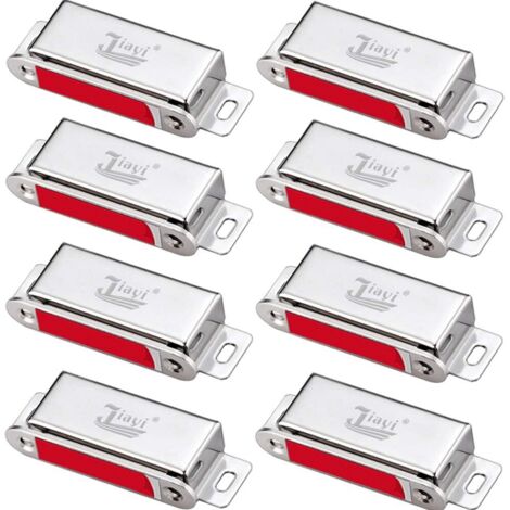 Jiayi - 8 imanes para gabinetes, potentes cierres magnéticos para puertas (capacidad de tracción de 30 kg), cierres magnéticos para gabinetes, cerraduras, herrajes, imanes de acero inoxidable para pue (1/5)
