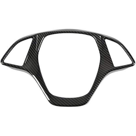 Marco de cubierta de volante, estilo fibra de carbono, superficie lisa, tacto cómodo, reemplazo para Corvette C7 2014-2019 (1/5)
