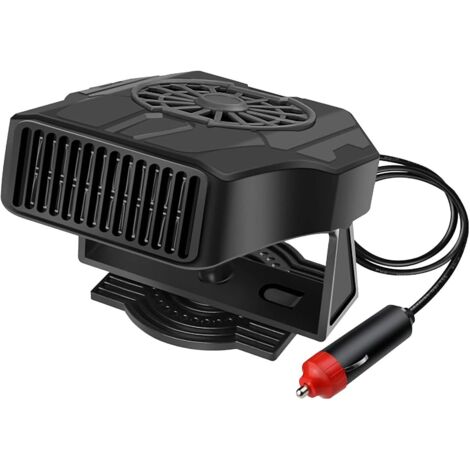 Calefactor para coche (frío y calor) con calentamiento rápido, desempañador de ventanillas, práctico calefactor para coche, desempañador de molduras, plateado (negro, talla única)