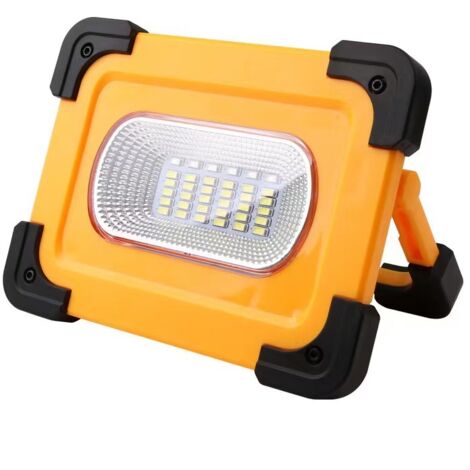 Foco LED recargable, luz de trabajo LED de 60 W y 4 modos, lámpara de trabajo portátil con batería recargable y panel solar, luz de emergencia, para camping y bricolaje. (1/5)