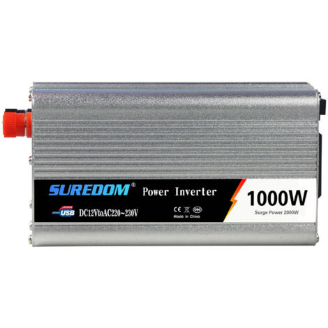 Inversor de 1000 W de CC 12 V a CA 220 V, inversor de onda sinusoidal modificado para coche y camping. (1/5)