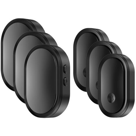 Timbre LED inteligente para el hogar con 3 timbres y 3 botones, color negro (1/5)