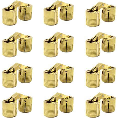 Bisagras cilíndricas de latón de 12 x 10 mm, bisagras ocultas para muebles de gabinete, ángulo de apertura oculta de 180 grados (1/5)