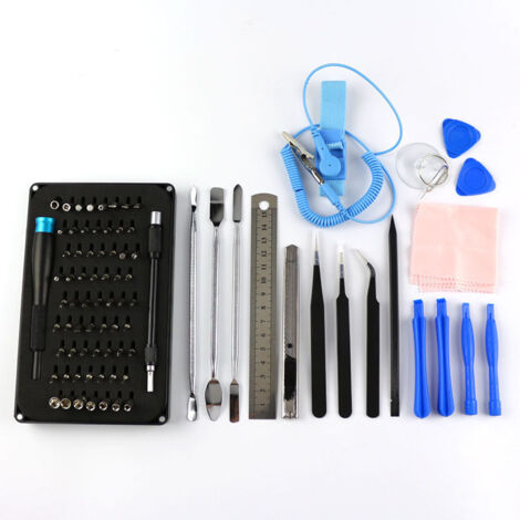 Kit de herramientas Pro Tech 85 en 1, kit de herramientas, herramientas de apertura, destornilladores de precisión y 64 puntas (4 mm), para reparación de teléfonos y computadoras (1/5)