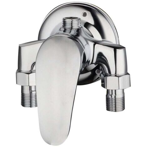 Mezclador de ducha, juego de mezclador de ducha, grifo de baño, calentador de agua solar, mezclador de agua caliente y fría de latón expuesto, interruptor de ducha G1/2 (1/5)