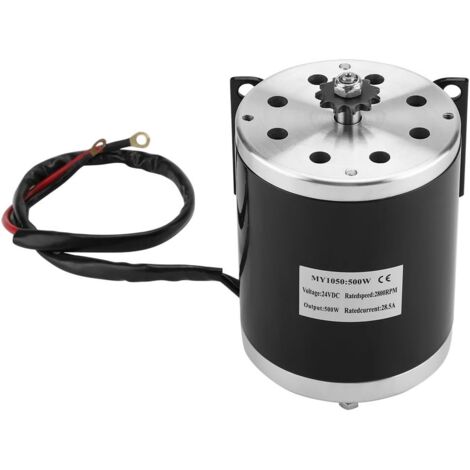 Motor eléctrico cepillado, motor eléctrico de 500 W CC 24 V para bicicletas eléctricas de bricolaje, scooters eléctricos y karts. (1/5)