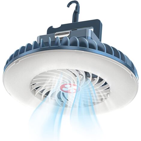 Lámpara LED de camping con ventilador recargable por USB, ventilador de camping con luz, lámpara de tienda, linterna, batería externa, accesorios de camping (1/5)