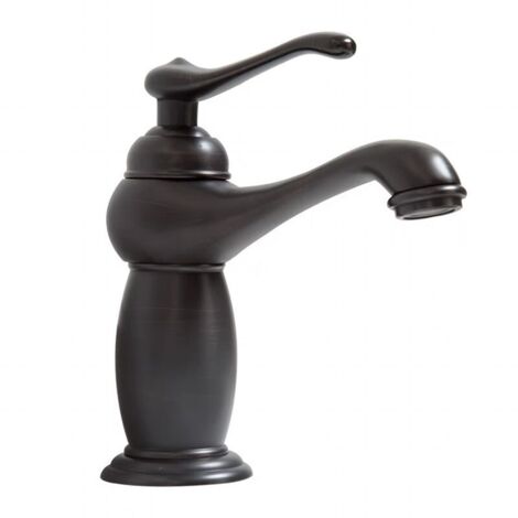 Grifo para lavabo de latón negro con cerámica (1/5)