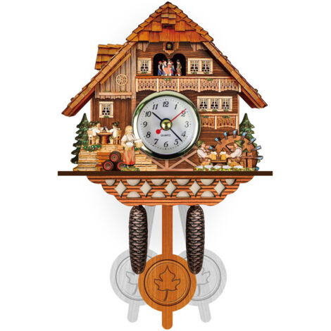 Reloj de cuco de madera con decoración de reloj de pared para sala de estar, dormitorio, cafetería, restaurante, hotel, CM0011