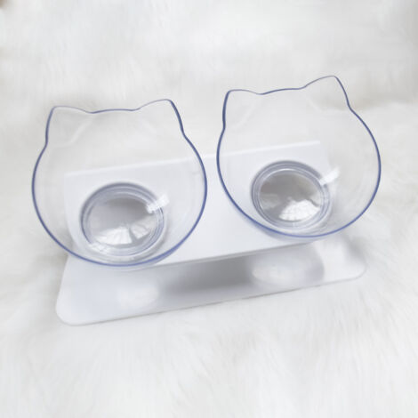 Comederos para gatos y perros pequeños con base antideslizante, suministros para mascotas, inclinación de 15° (1/4)