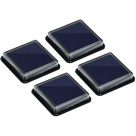 Juego de cuatro luces solares de suelo, luces solares de jardín, iluminación solar impermeable IP68, iluminación de seguridad automática para jardines, escaleras, caminos, senderos, entradas, patios, (1/4)