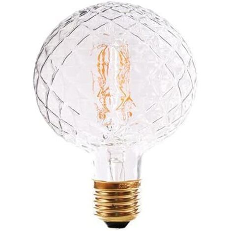 Bombilla de taladro de piña de estilo retro, 220 V, 4 W, 2700 K, bombilla de piña G95 transparente en el interior. (1/5)