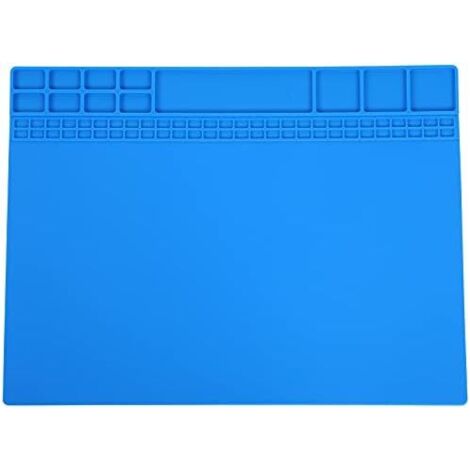 Tapete magnético de reparación, resistente al calor (500 °C/932 °F), tapete magnético de silicona para reparación electrónica de estaciones de soldadura (azul oscuro), accesorios de soldadura (1/5)