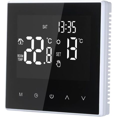 Termostato de suelo radiante 16a - Controlador digital de temperatura - Ciclo semanal - Calefacción eléctrica programable - Termostato ambiental para hogar, escuela y oficina (1/5)