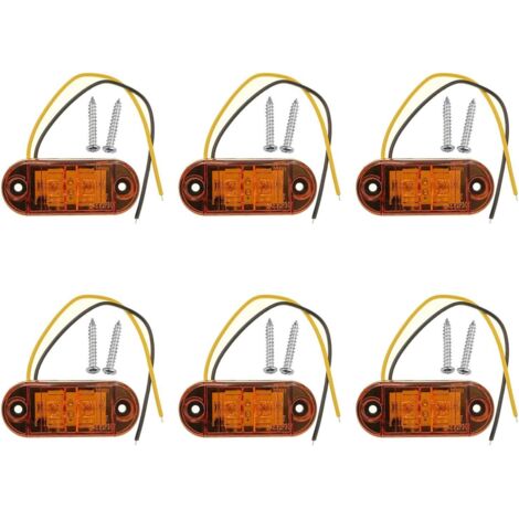 luces de posición laterales LED naranjas de 12 V y 24 V, luces de posición delanteras, luces de posición laterales, luces de posición laterales LED para automóvil, remolque, autocaravana, caravana, mo