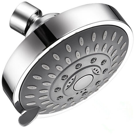 Ducha de mano oculta de cinco velocidades que ahorra agua, cabezal de ducha pequeño de 4 pulgadas con rótula de cobre ajustable - 1 pieza (1/5)
