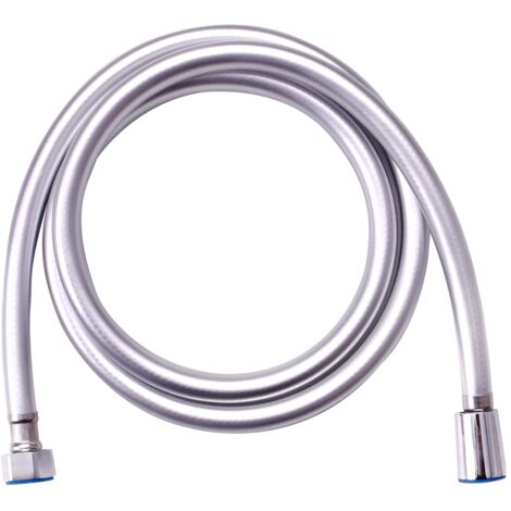 Manguera de ducha flexible anti-torsión, 1,5 m, goma, color plata (1/5)