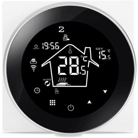 Termostato inteligente WiFi para suelo radiante eléctrico, programable, 16 A, controlador de temperatura ambiente, compatible con Alexa, Asistente de Google y Tuya, aplicación inteligente y control po
