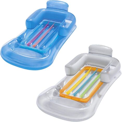 Juego de dos tumbonas inflables, cama flotante, asiento trasero, flotador de piscina, tumbona flotante para fiesta de verano. (1/5)