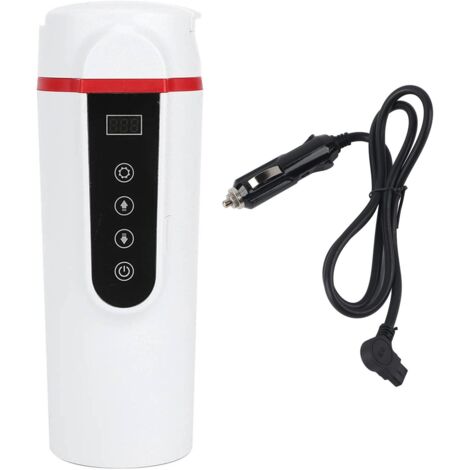 Taza calefactora para coche, taza de agua eléctrica, mini hervidor de viaje eléctrico, taza de agua para camión con control de temperatura LCD para coche y camión (1/5)