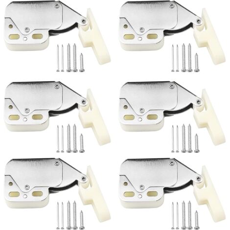 6 piezas Mini pestillos táctiles pestillos de puerta Mini pestillo pestillo de bloqueo de resorte con tornillos para puertas de casa armarios ventanas