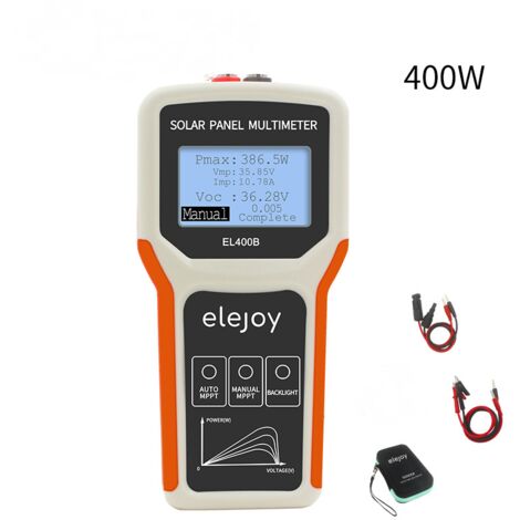 EL400B Fuente de alimentación portátil para panel fotovoltaico Multímetro Probador de panel solar Medidor de potencia Amperímetro Pantalla LCD digital retroiluminada Probador (1/5)