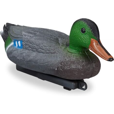 Pato de plástico, nadando, resistente a la intemperie, figura para estanque, jardín, multicolor, 1 pieza (1/5)