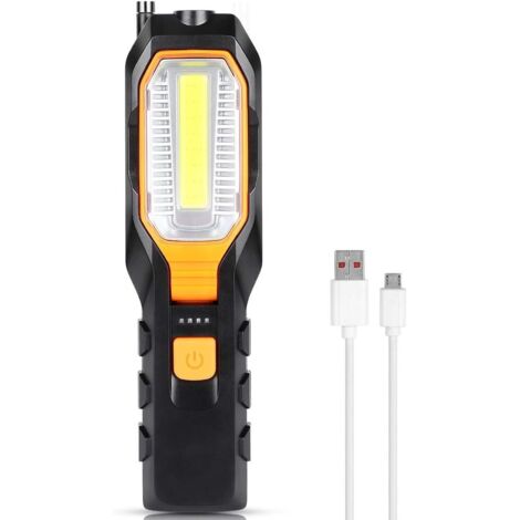 Luz de trabajo LED para taller, luz de inspección magnética COB con 4 modos de iluminación, luz de camping recargable con 80/280 lúmenes para coche, reparación, garaje, iluminación de emergencia (1/5)