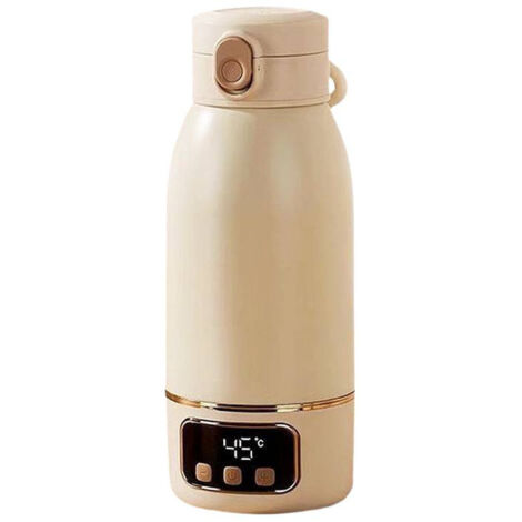 Calentador de biberones portátil/para coche/viaje, 500 ml, universal, inalámbrico, control preciso de temperatura, batería de 24 horas, recargable por USB, leche materna, se calienta en 3 minutos, se