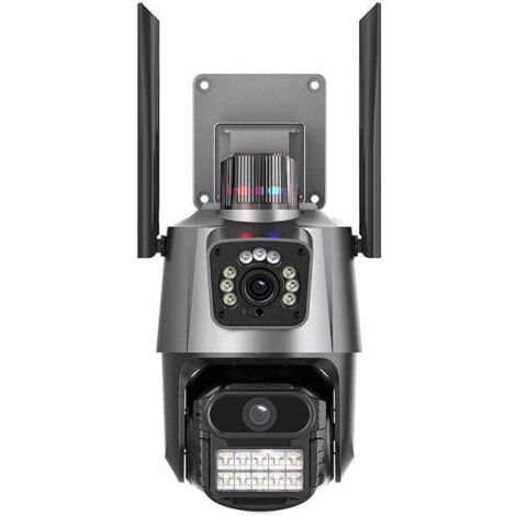 Cámara de seguridad inalámbrica WiFi 4K de 8 MP para exteriores con visión nocturna, impermeabilidad IP66, zoom 10x, detección de personas, audio bidireccional, seguimiento de movimiento y ranura para (1/5)