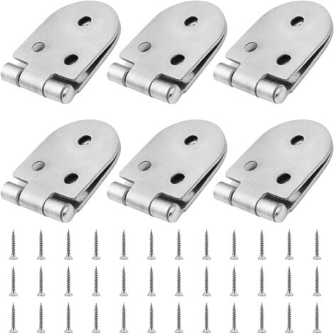 Juego de bisagras de 6 piezas, bisagras de acero inoxidable de 270 grados, bisagras de aleta de borde redondeado, bisagra para muebles con tornillos (1/5)