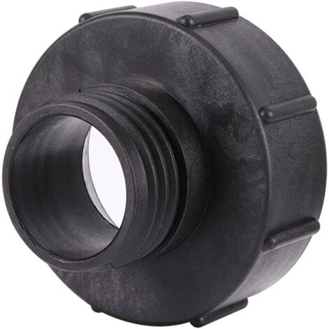 Adaptador IBC S100x8 a reductor S60x6 de rosca gruesa con tapa. Adaptador para tanque IBC. Válvula para barril de tanque de agua de lluvia para grifos de jardín.