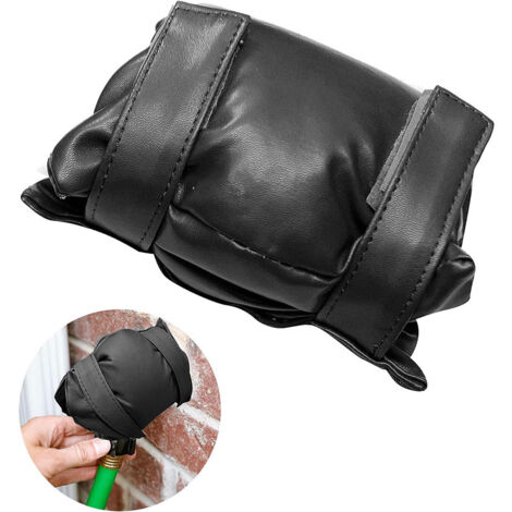 Cubierta de grifo de invierno, protección contra congelación para grifo exterior, cubierta de manguera aislante de PU negra (1/5)