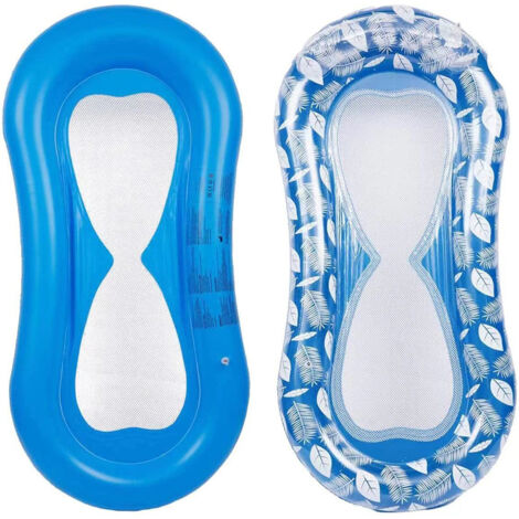 Colchón inflable semisumergido para piscina, tumbona de malla con cabezal flotante, hamaca flotante, boya de piscina para adultos, tumbona de playa para exteriores (1/5)